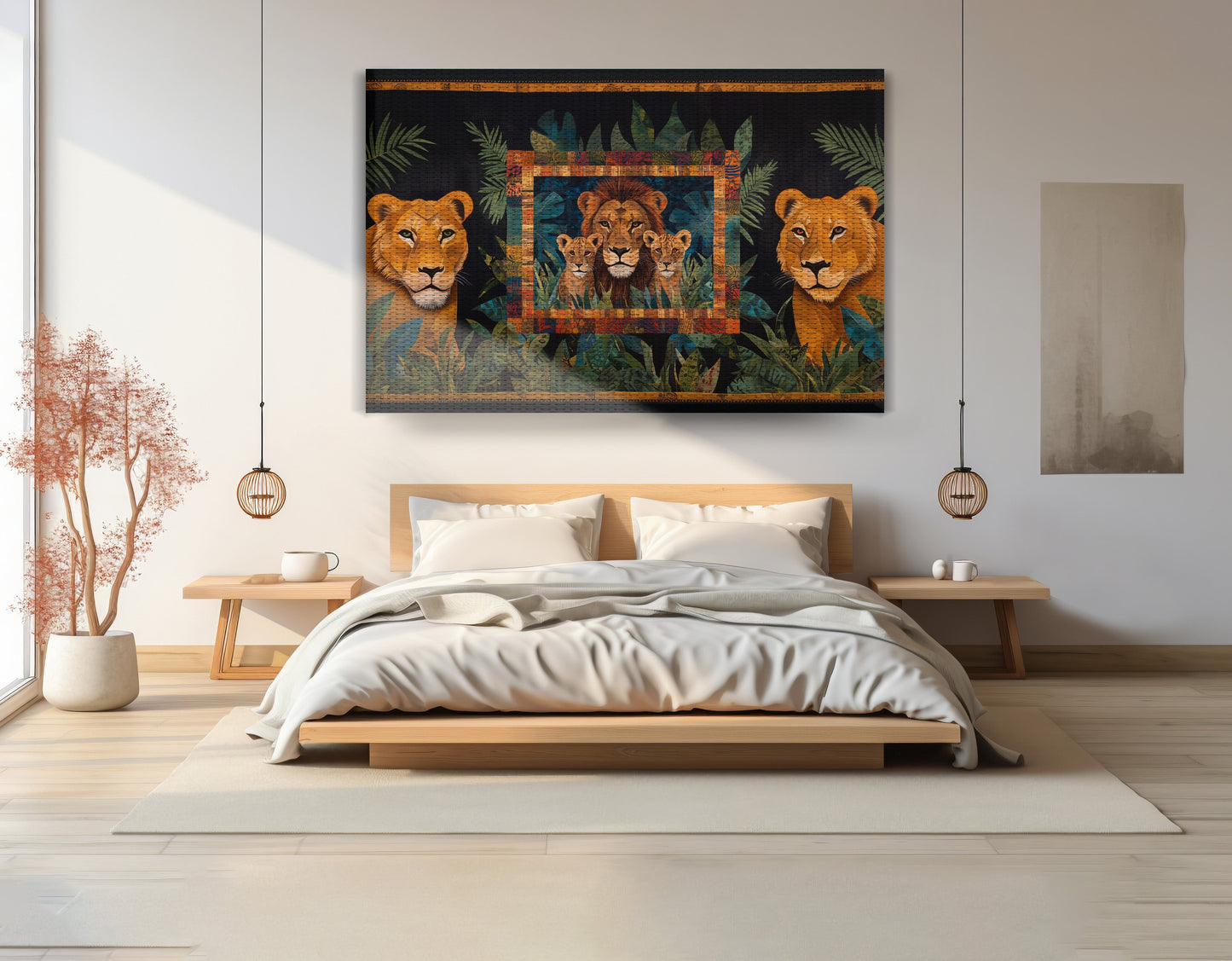 Lion Pride Jungle Black African American canvas print view 15