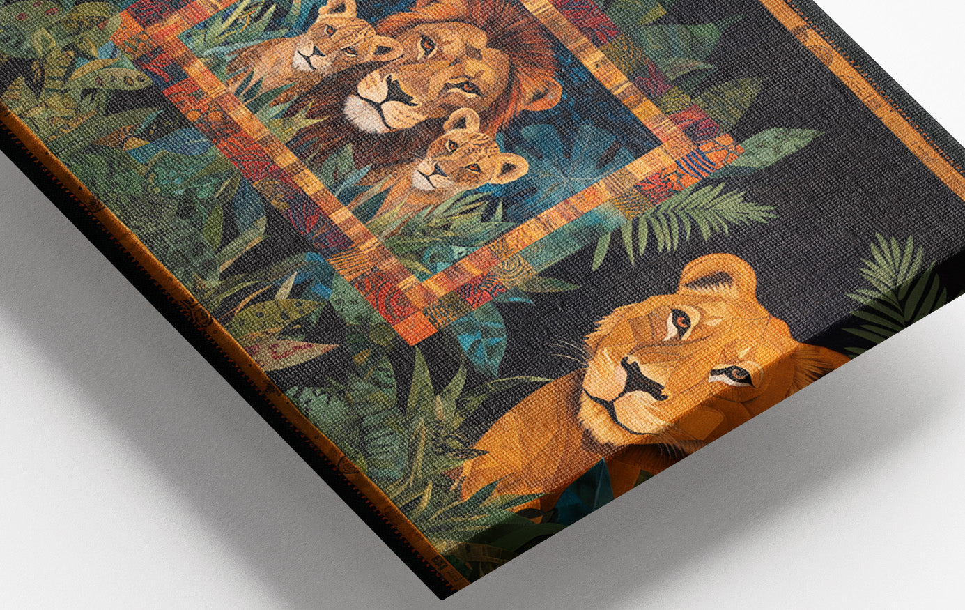 Lion Pride Jungle Black African American canvas print view 16