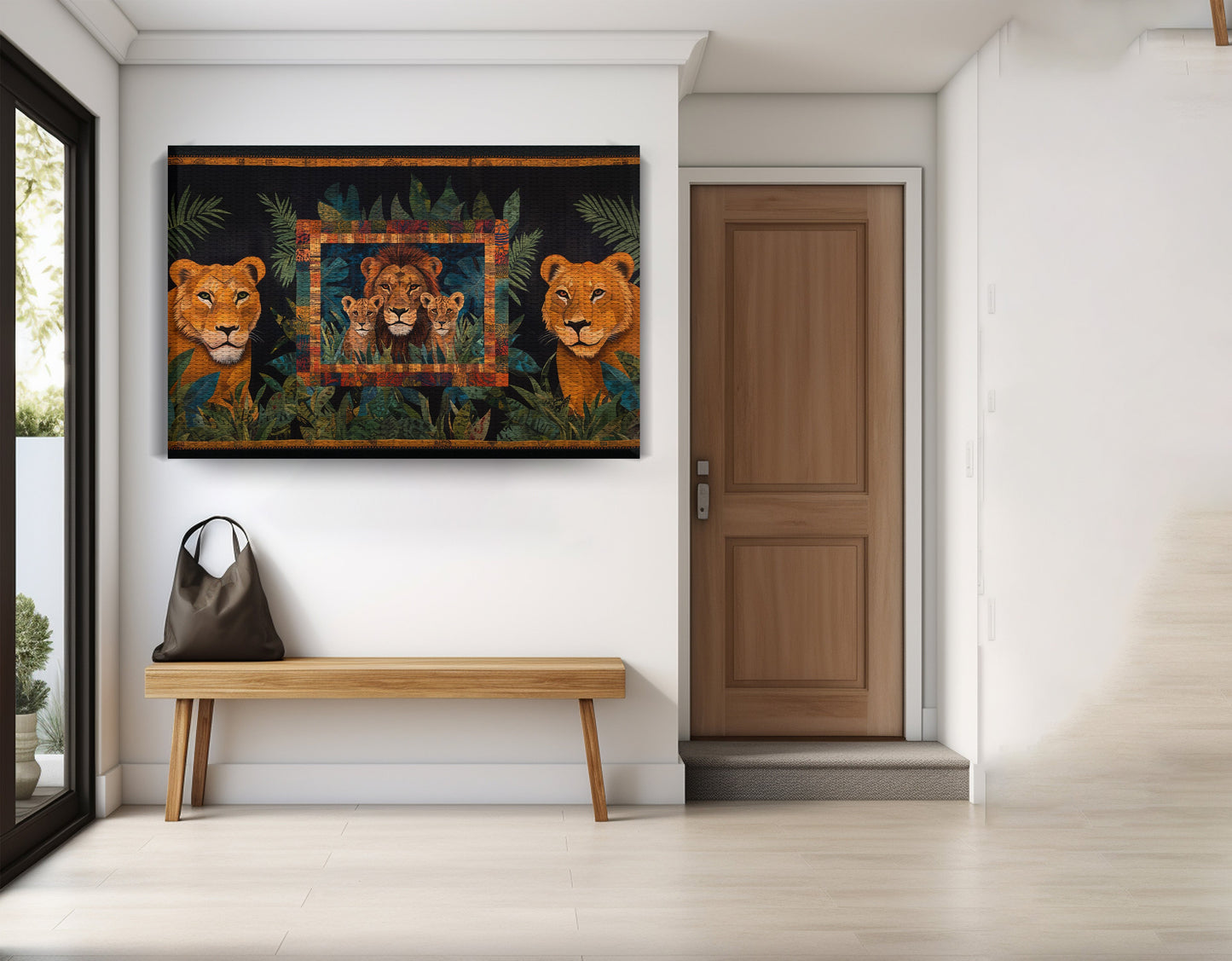 Lion Pride Jungle Black African American canvas print view 17