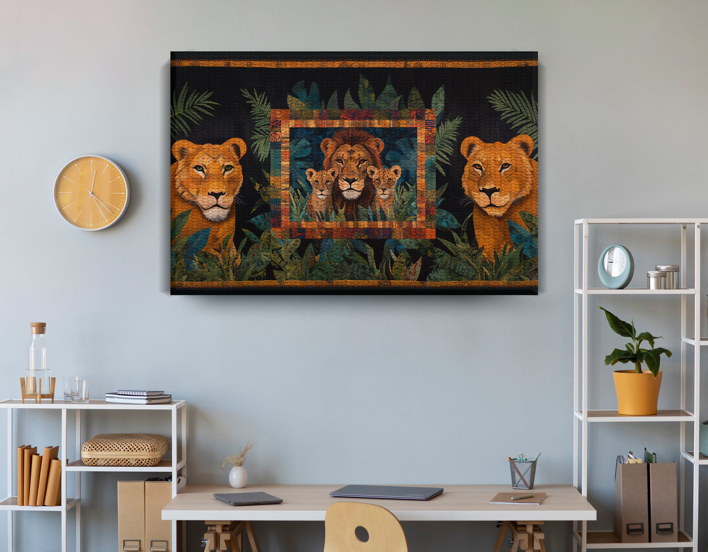 Lion Pride Jungle Black African American canvas print view 18