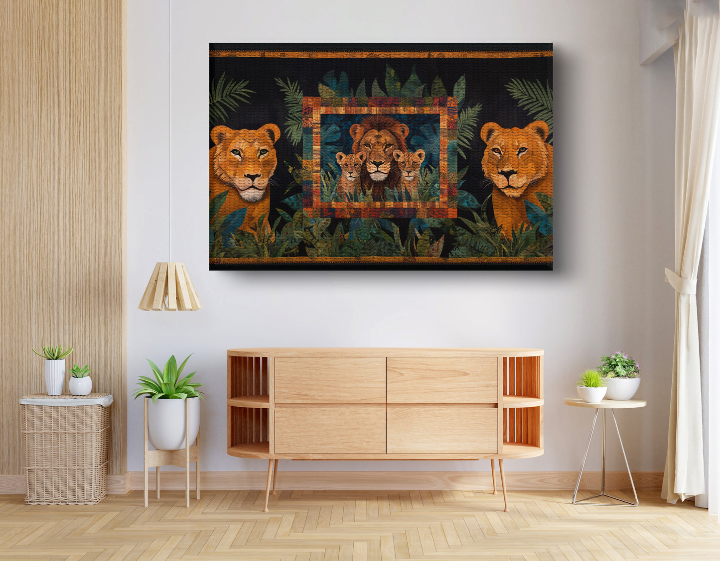 Lion Pride Jungle Black African American canvas print view 14