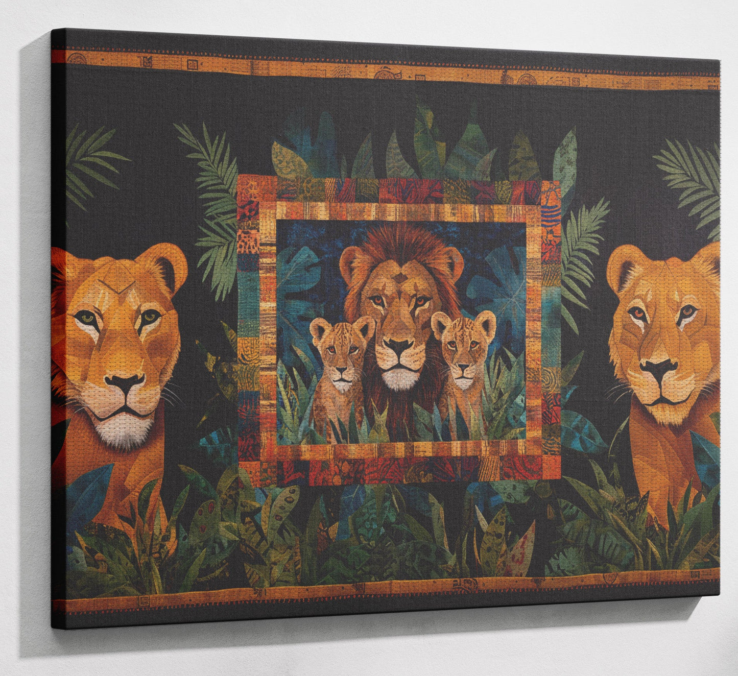 Lion Pride Jungle Black African American canvas print view 13