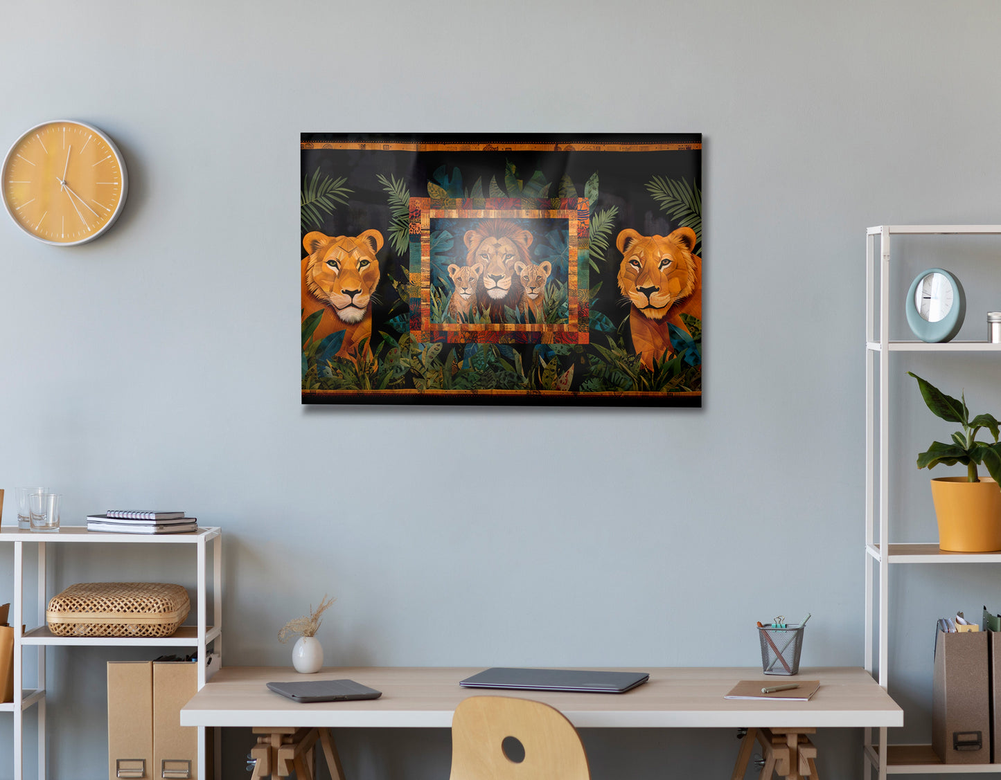 Lion Pride Jungle Black African American canvas print view 24