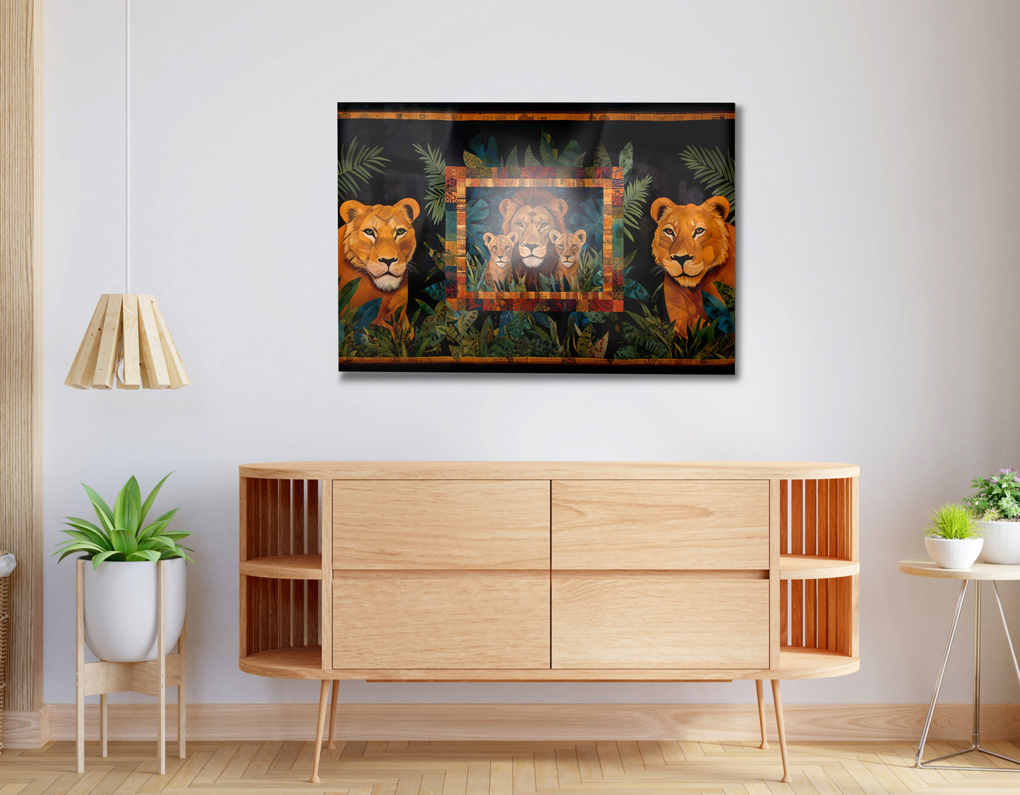 Lion Pride Jungle Black African American canvas print view 20