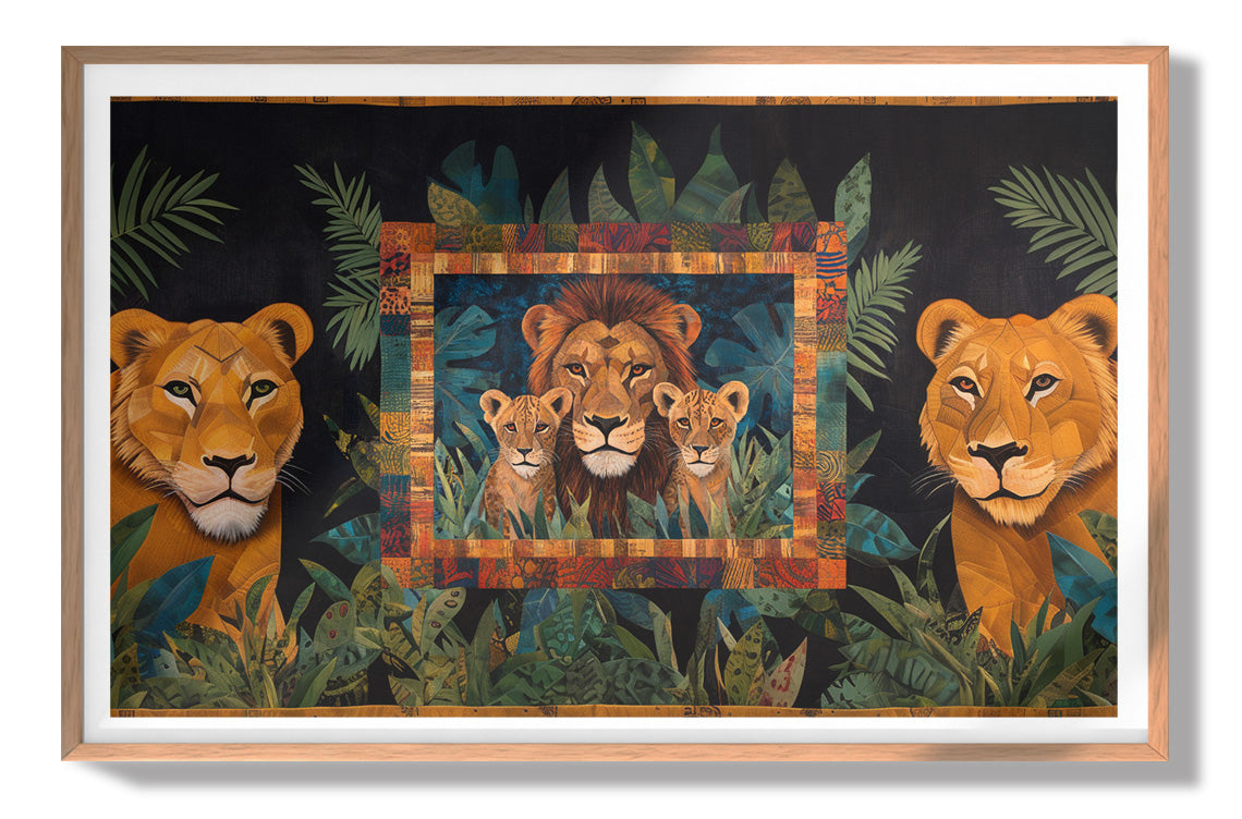 Lion Pride Jungle Black African American canvas print view 79