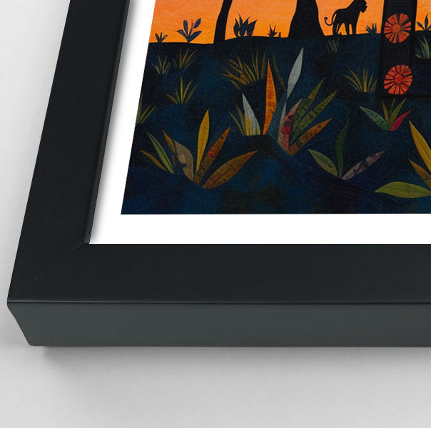 Safari Sunset Silhouette African American canvas print view 70