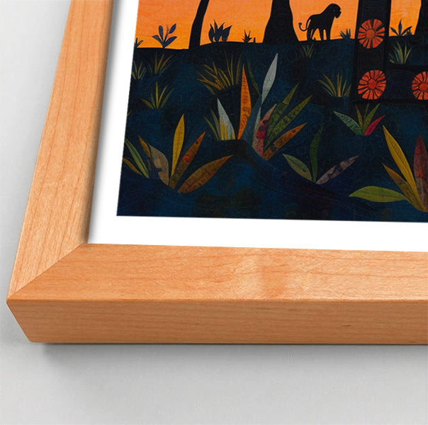 Safari Sunset Silhouette African American canvas print view 82