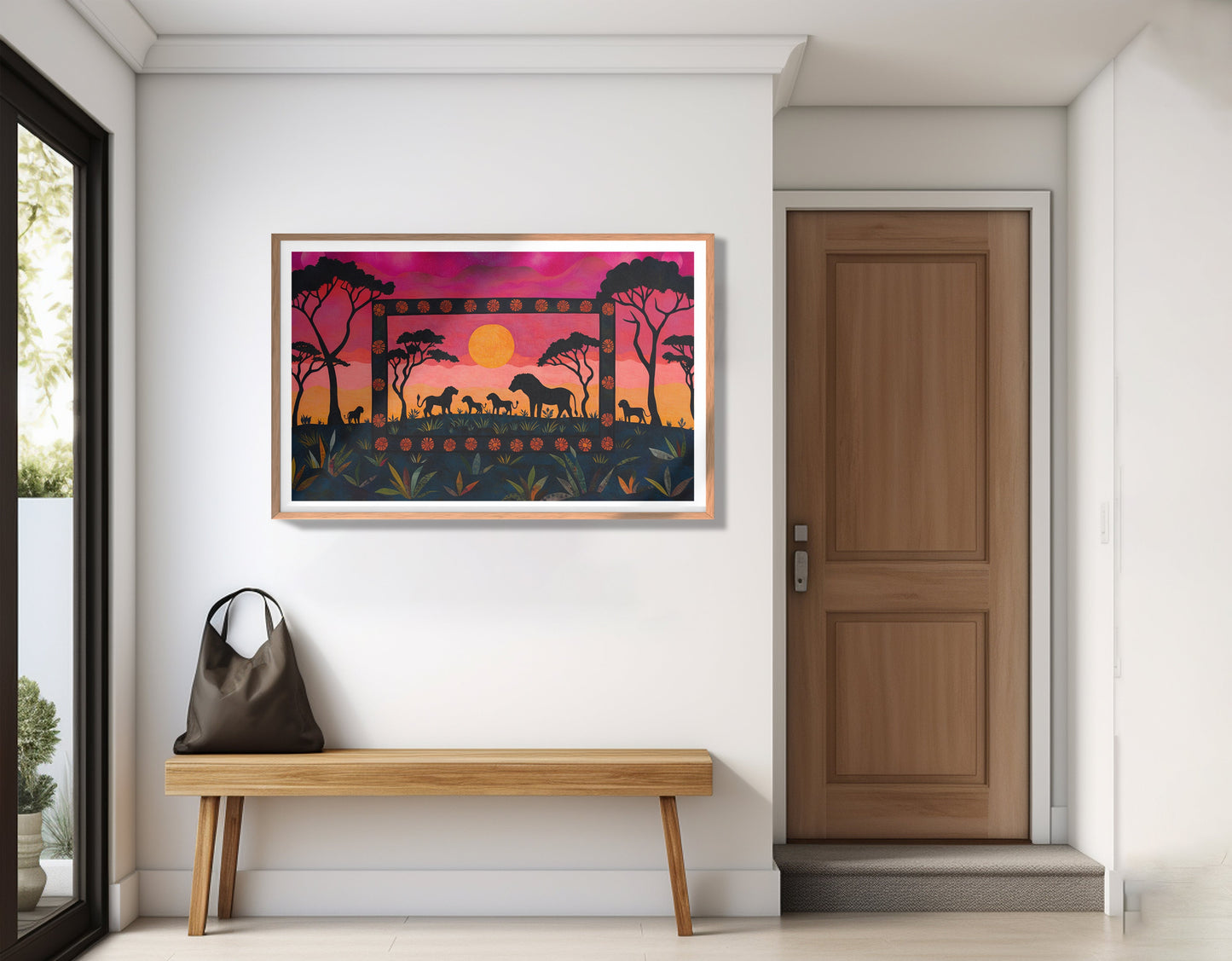 Safari Sunset Silhouette African American canvas print view 83