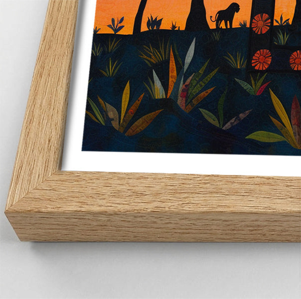 Safari Sunset Silhouette African American canvas print view 76
