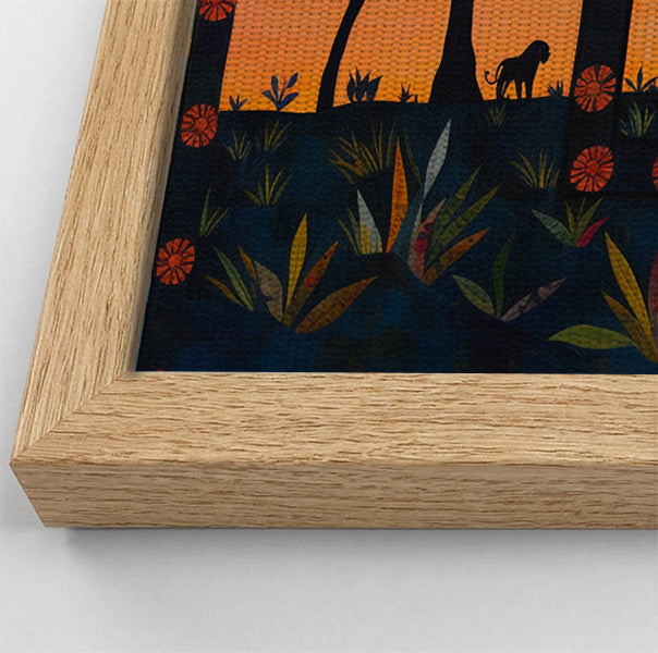 Safari Sunset Silhouette African American canvas print view 52