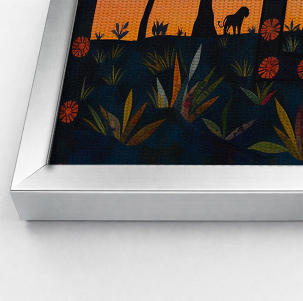 Safari Sunset Silhouette African American canvas print view 58