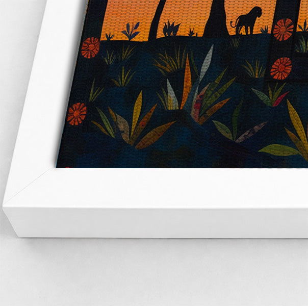 Safari Sunset Silhouette African American canvas print view 64