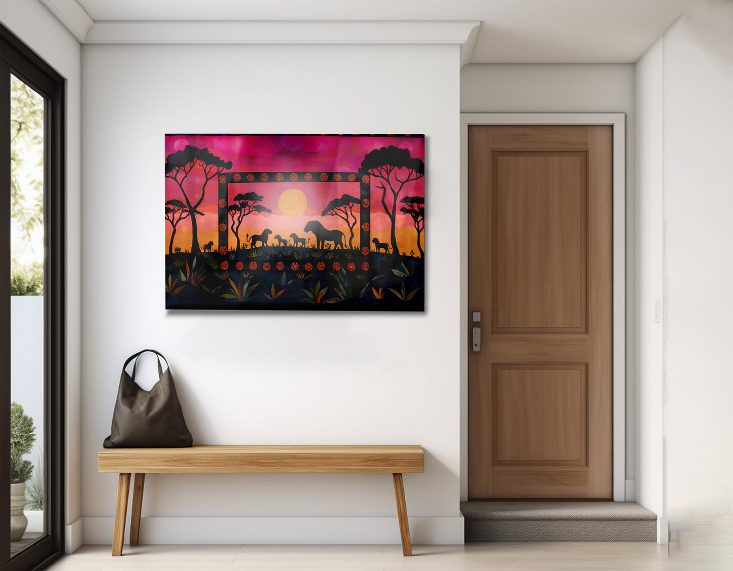 Safari Sunset Silhouette African American canvas print view 23