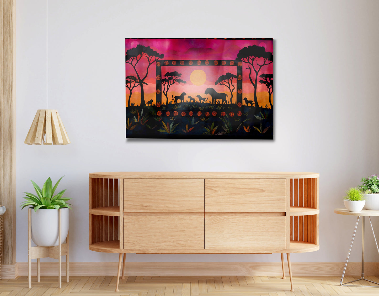 Safari Sunset Silhouette African American canvas print view 20