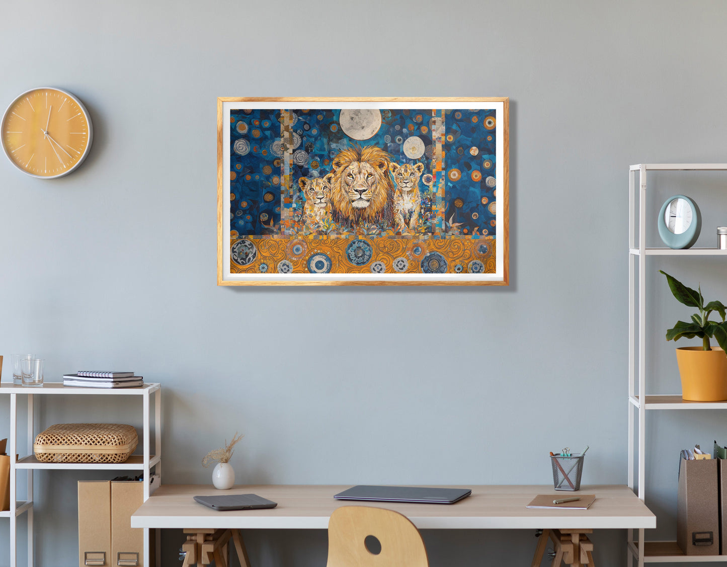 Lion Family Safari Black African American canvas print view 78