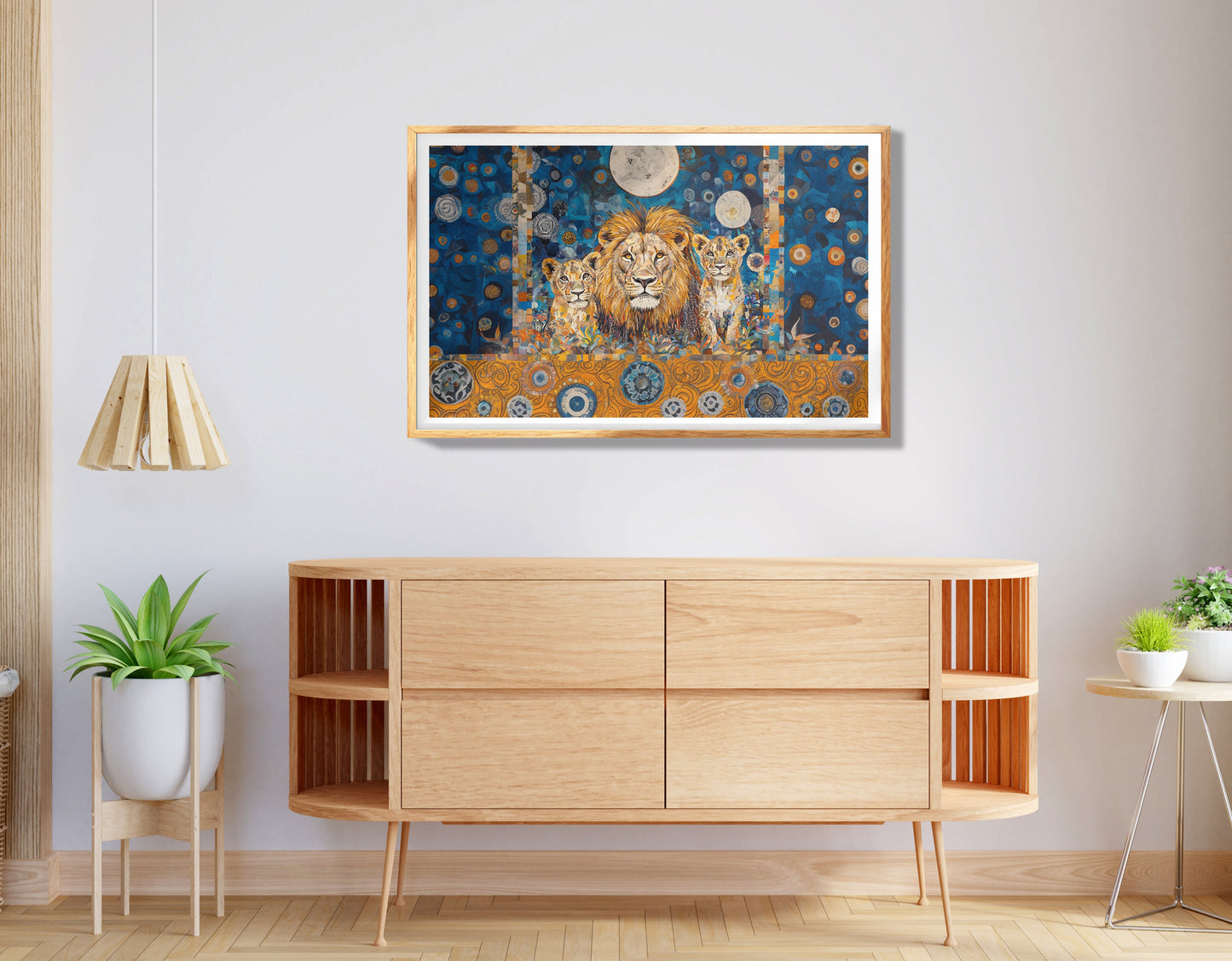 Lion Family Safari Black African American canvas print view 74