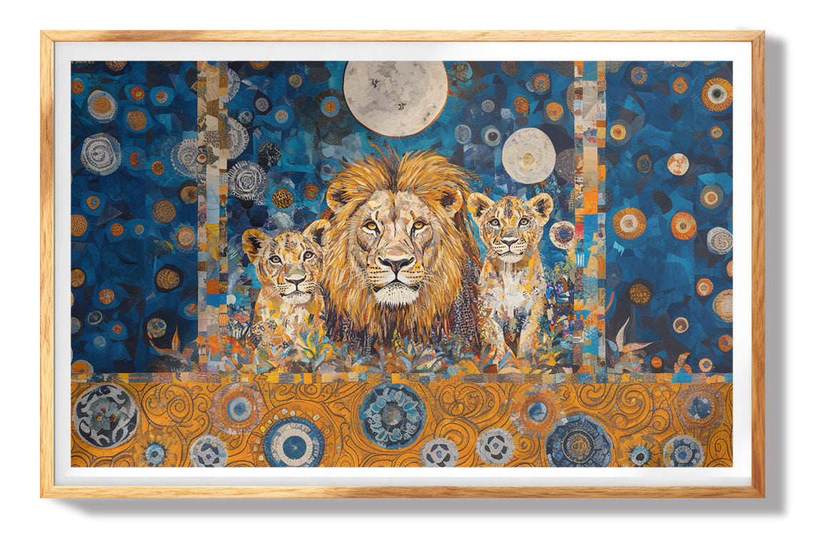 Lion Family Safari Black African American canvas print view 73