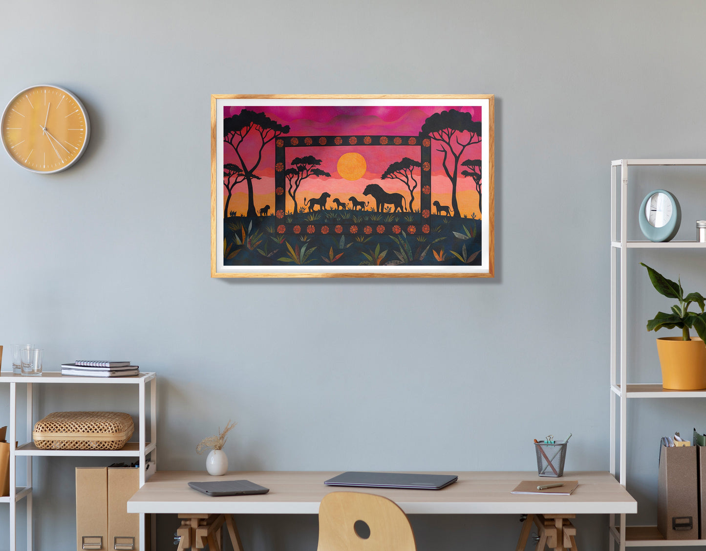 Lion Pride Jungle Black African American canvas print view 78
