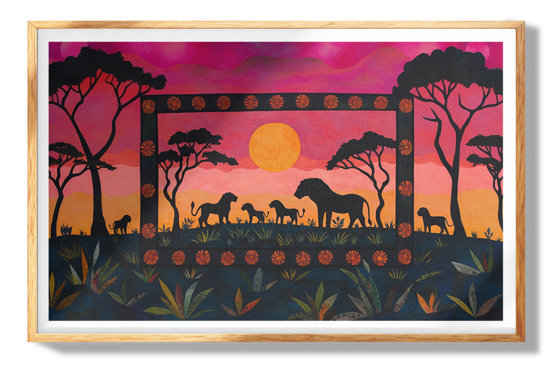 Lion Pride Jungle Black African American canvas print view 73