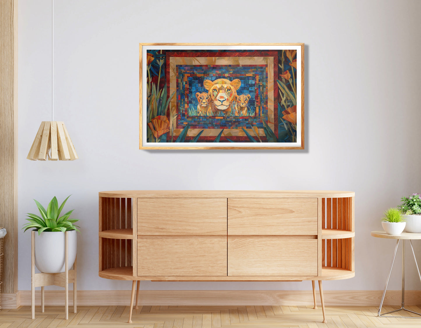 Safari Sunset Silhouette African American canvas print view 74