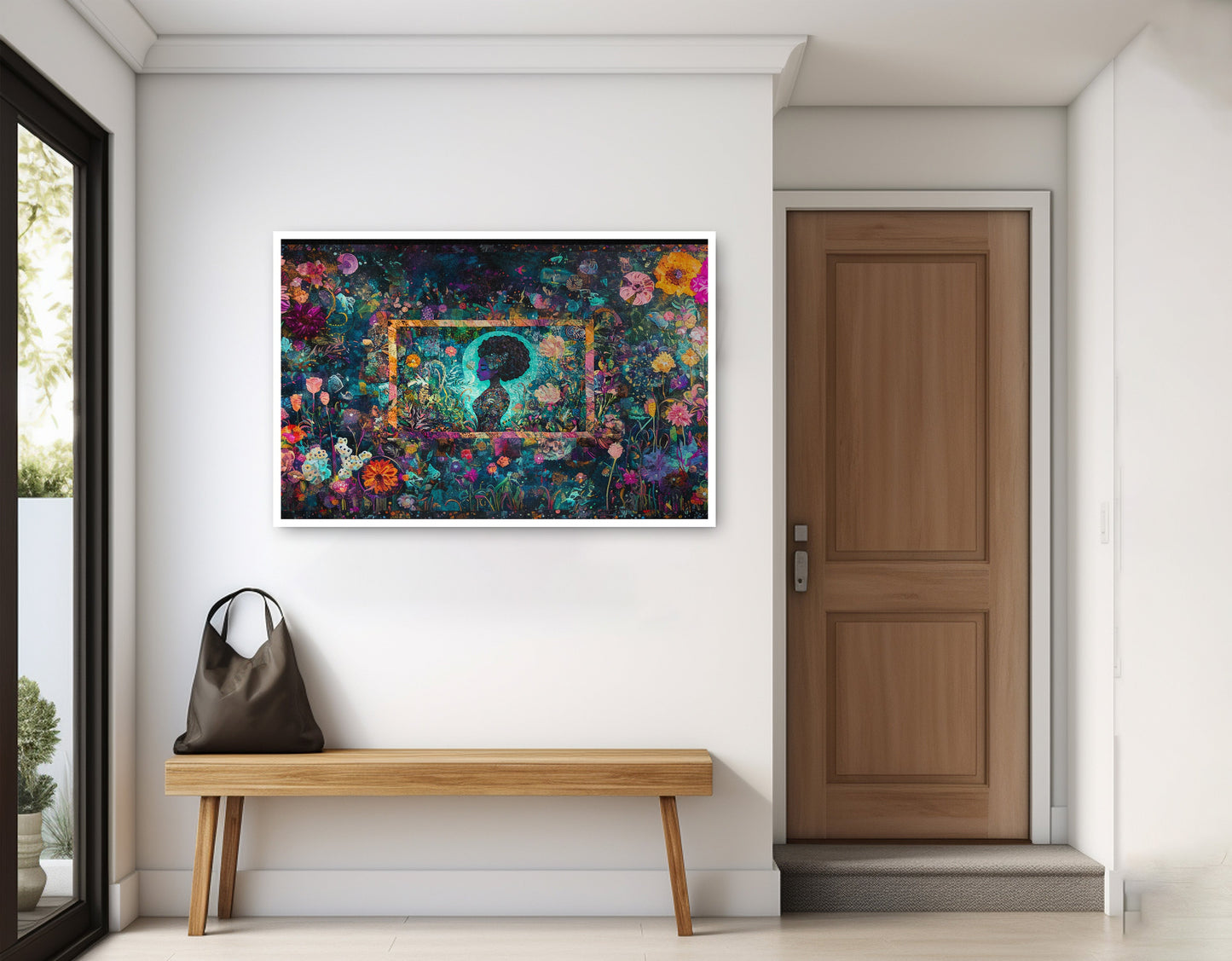 Black Woman Floral Garden African American wall art home decor view