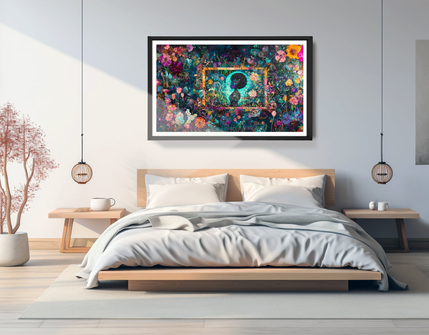 Black Woman Floral Garden African American wall art view 69
