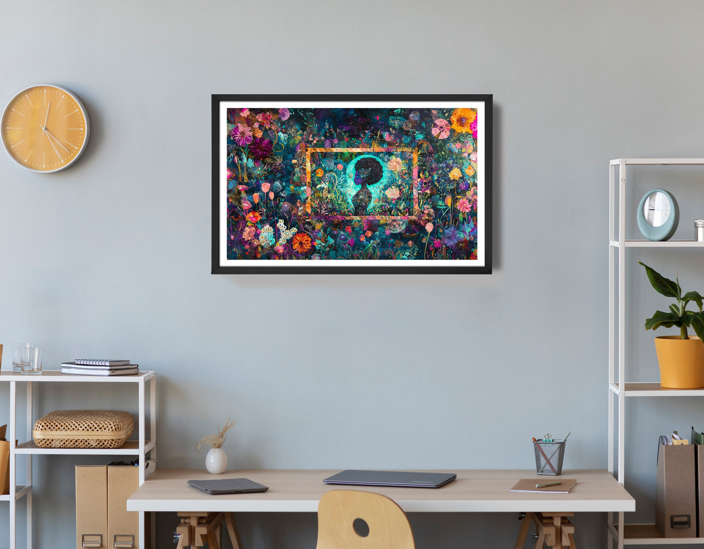 Black Woman Floral Garden African American wall art view 72