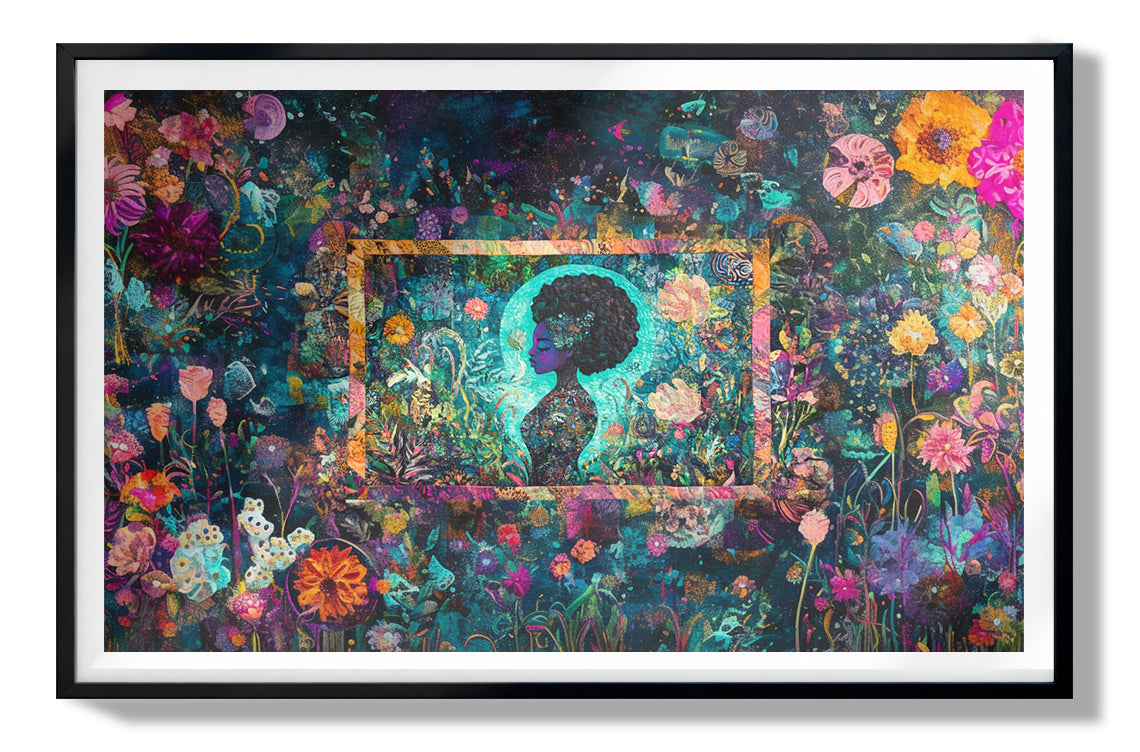 Black Woman Floral Garden African American wall art view 67