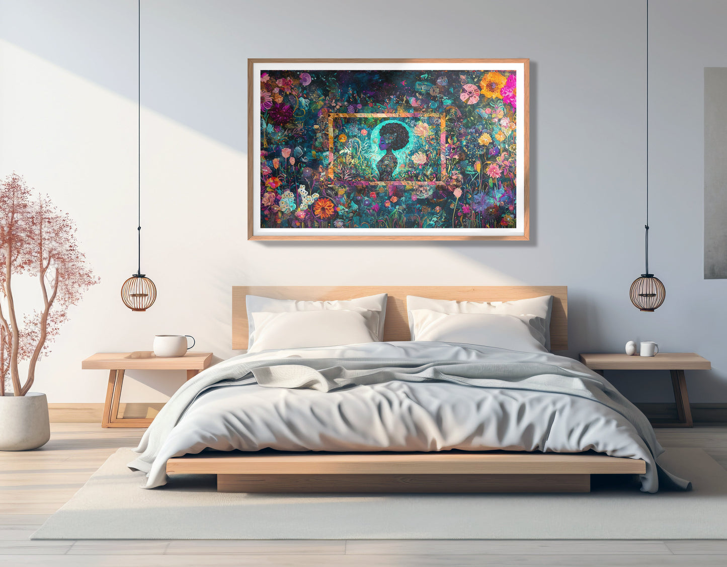 Black Woman Floral Garden African American wall art view 81