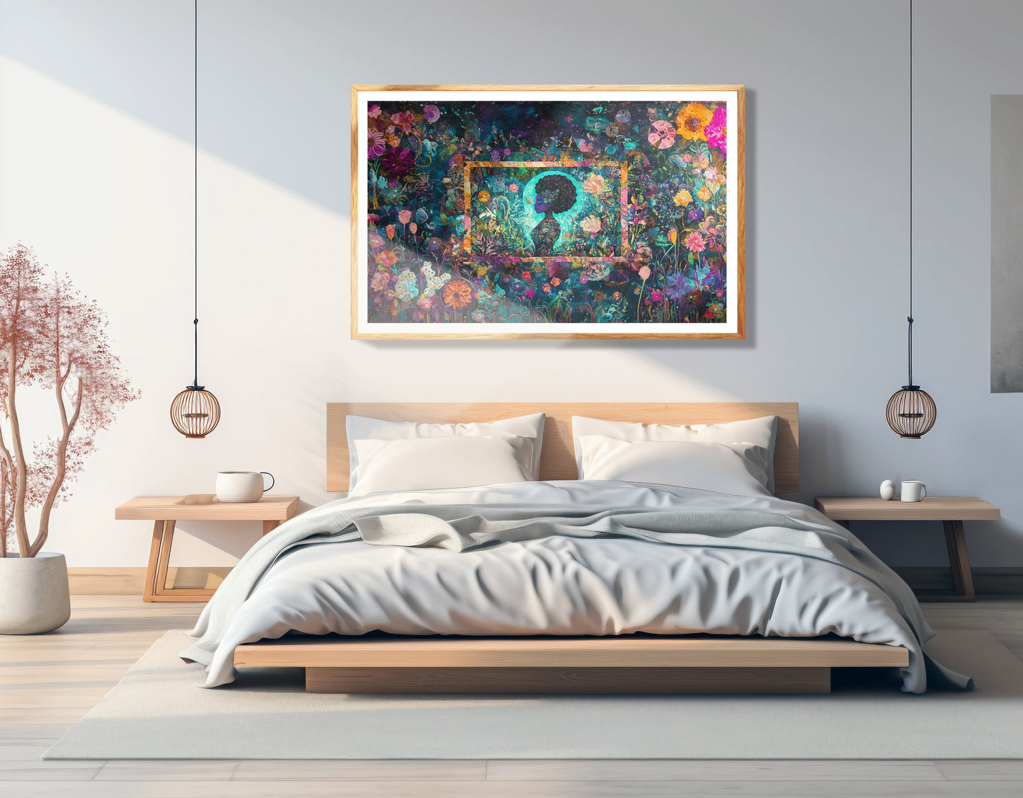 Black Woman Floral Garden African American wall art view 75