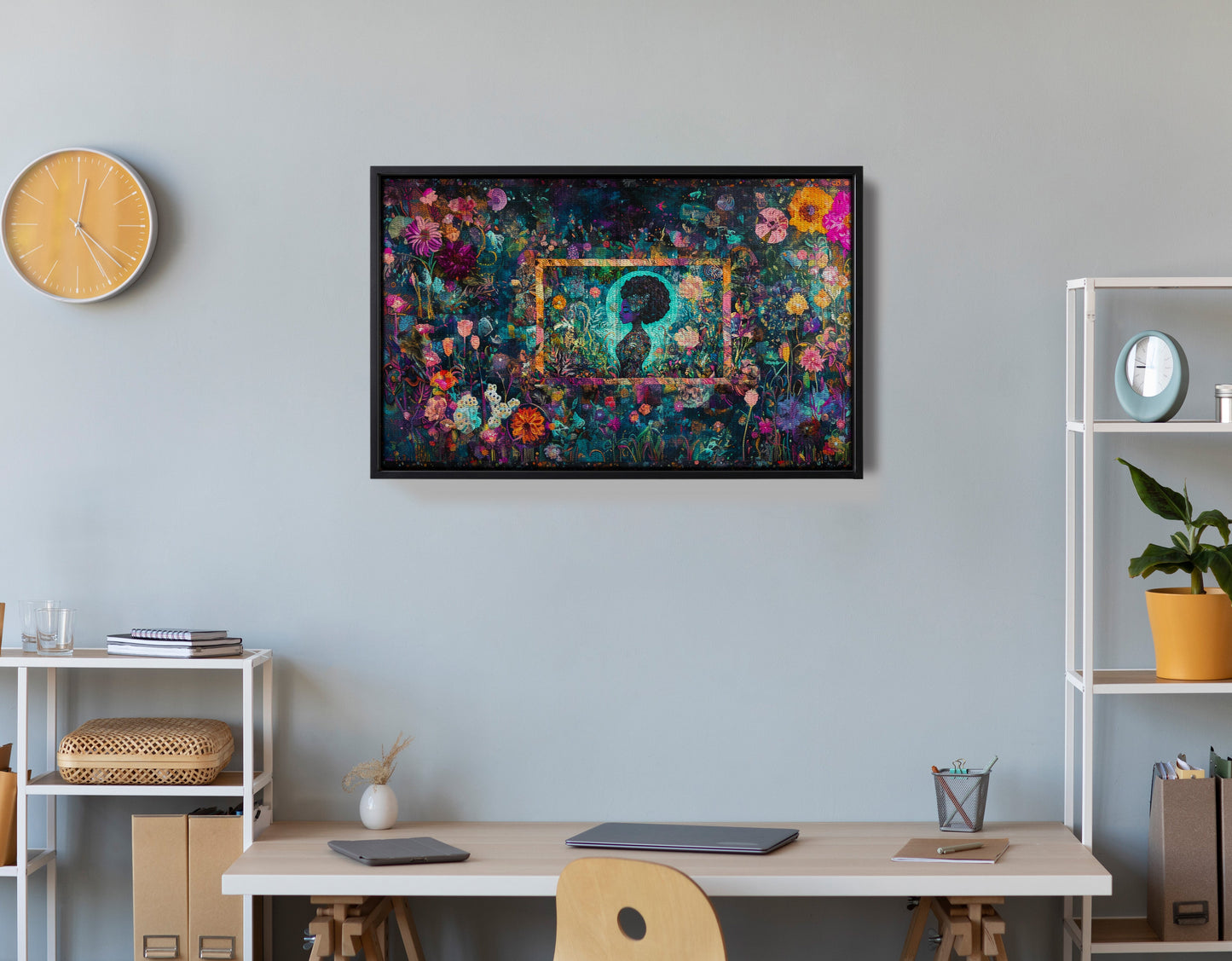 Black Woman Floral Garden African American wall art view 30