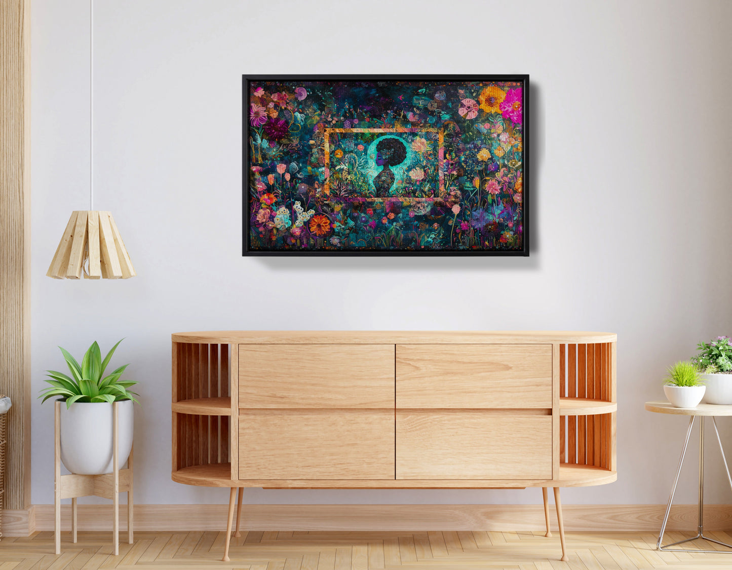Black Woman Floral Garden African American wall art view 26