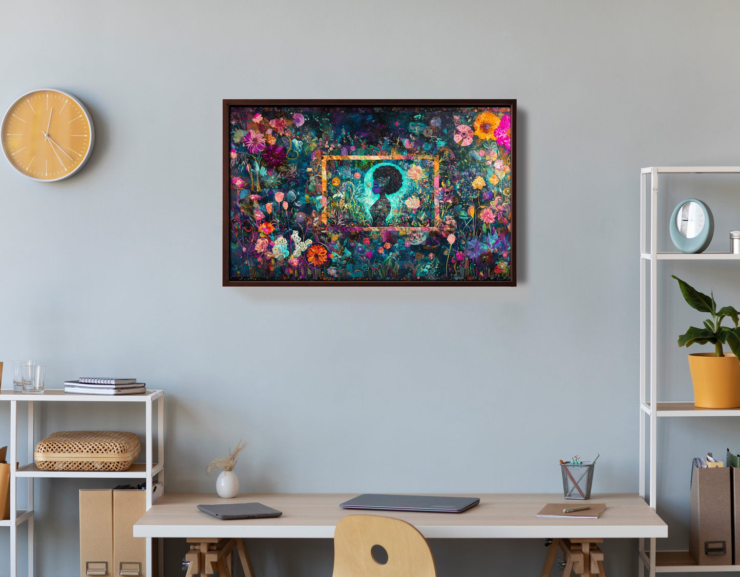 Black Woman Floral Garden African American wall art view 36