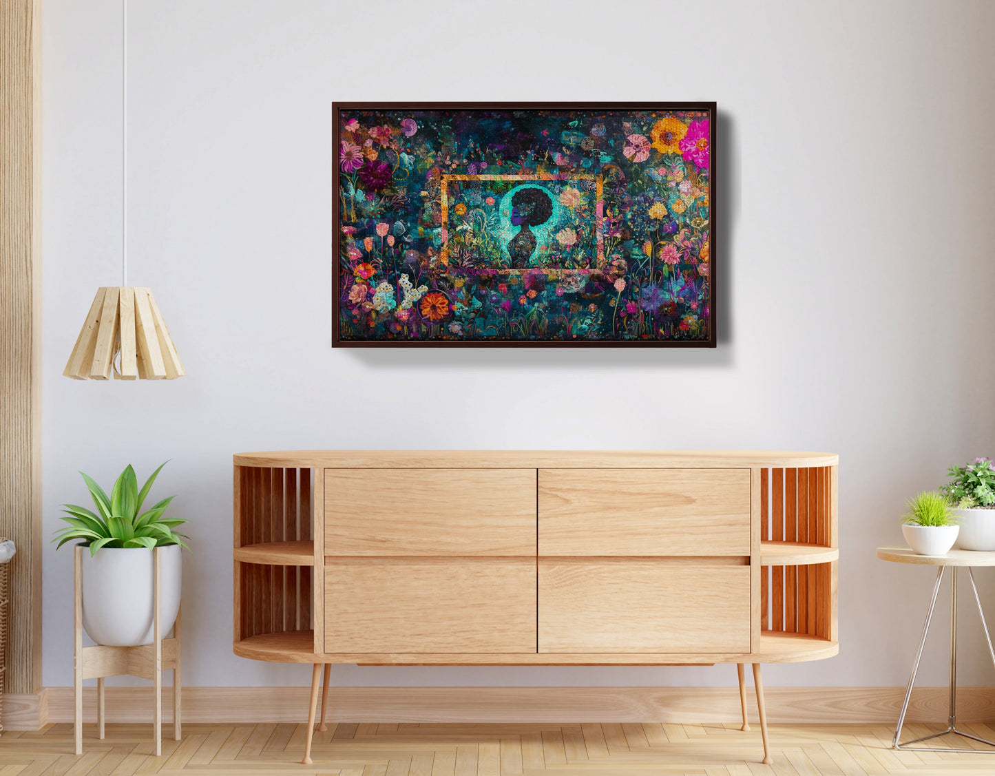 Black Woman Floral Garden African American wall art view 32