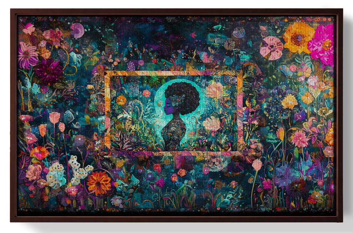 Black Woman Floral Garden African American wall art view 31