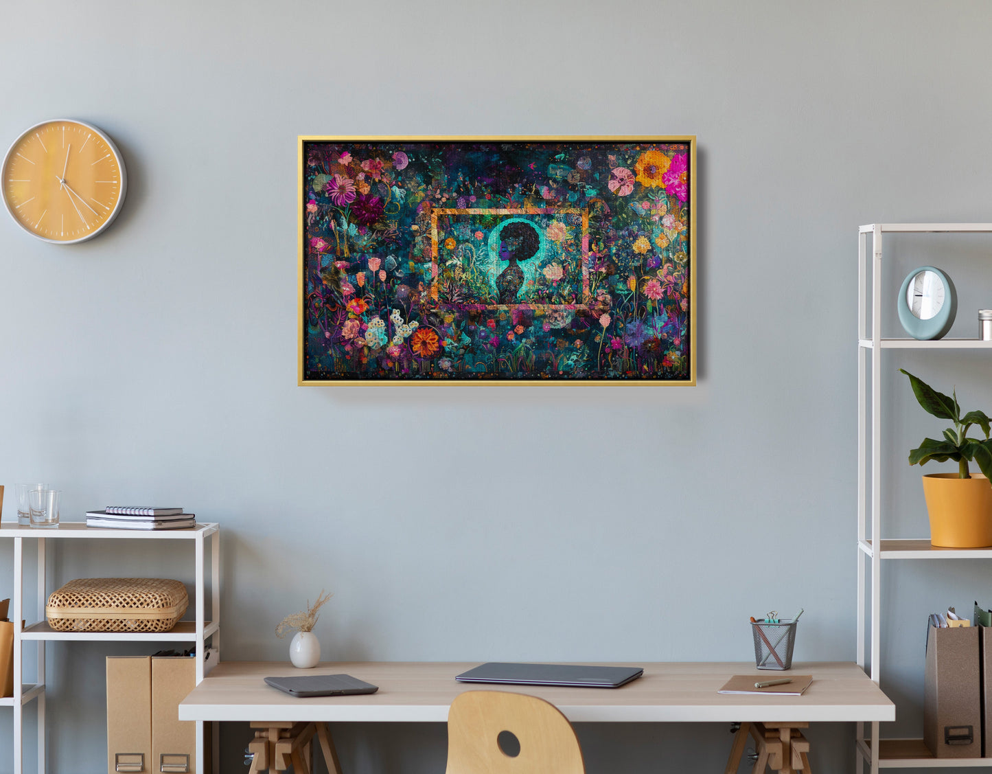 Black Woman Floral Garden African American wall art view 42