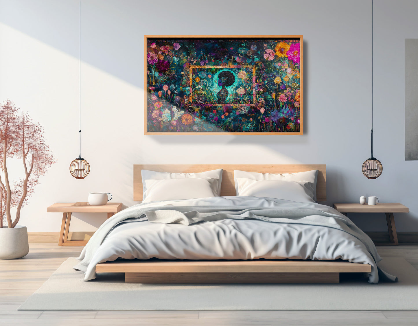 Black Woman Floral Garden African American wall art view 45