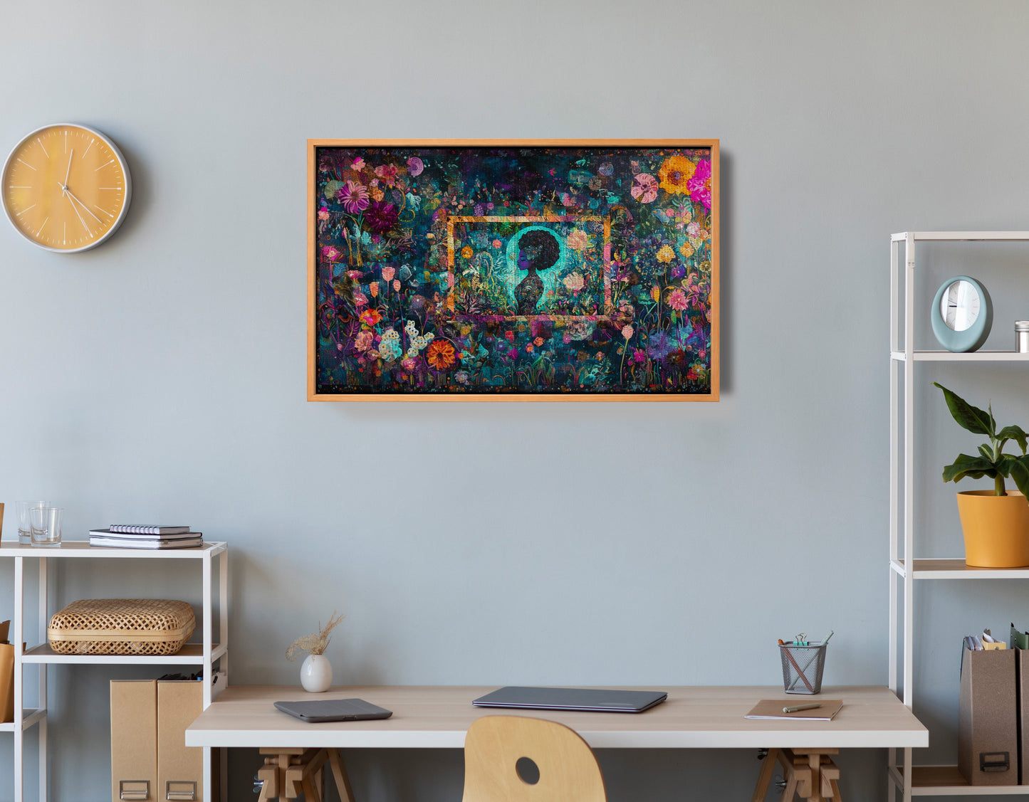 Black Woman Floral Garden African American wall art view 48