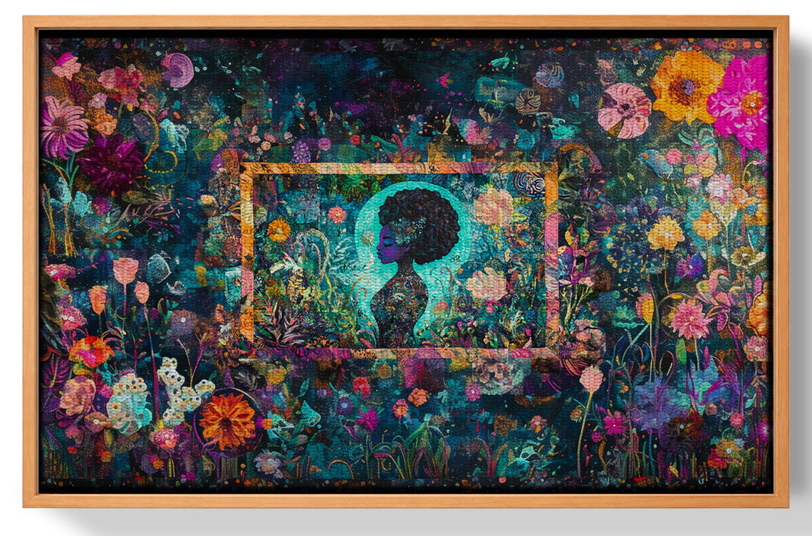 Black Woman Floral Garden African American wall art view 43