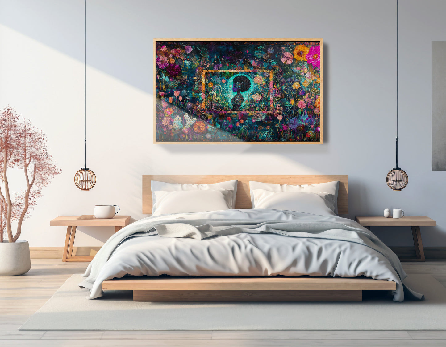Black Woman Floral Garden African American wall art view 51