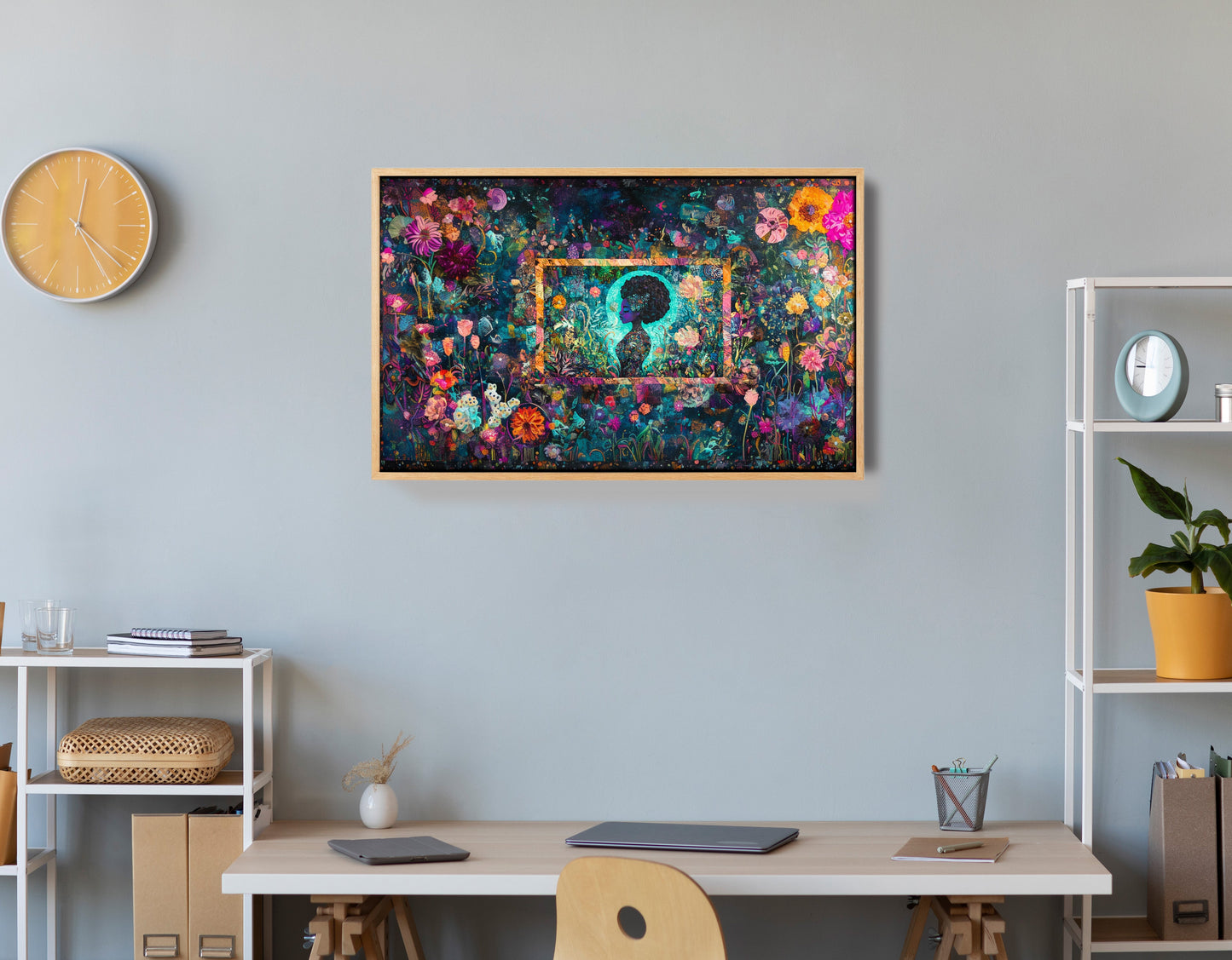 Black Woman Floral Garden African American wall art view 54