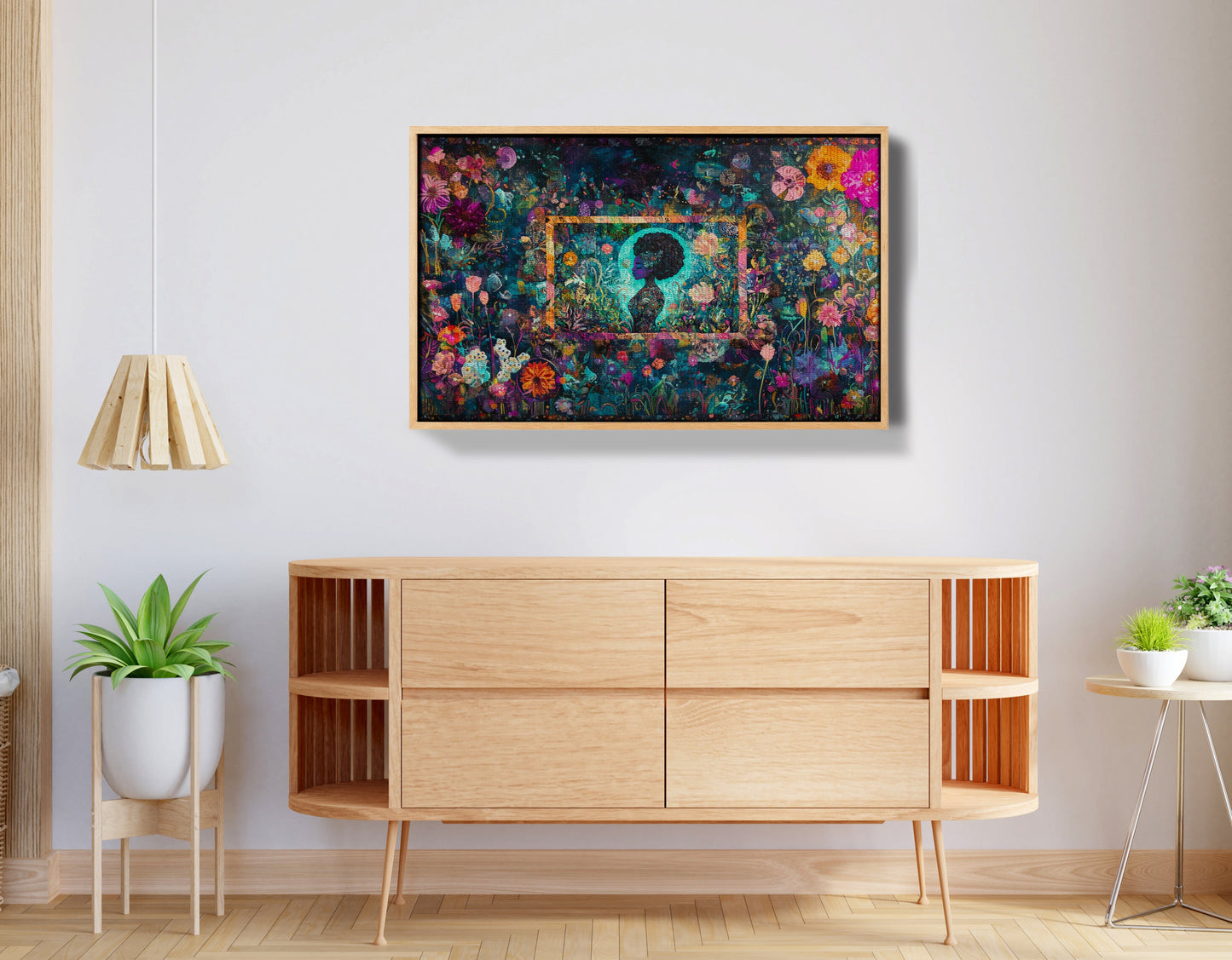 Black Woman Floral Garden African American wall art view 50