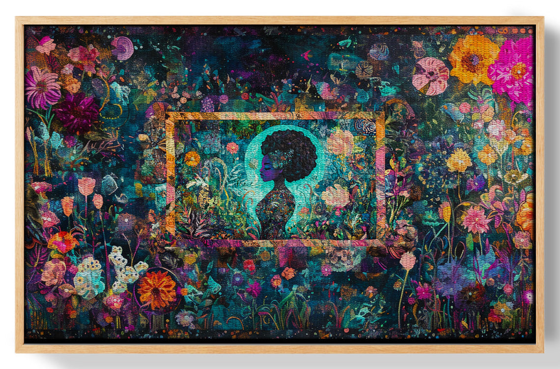Black Woman Floral Garden African American wall art view 49