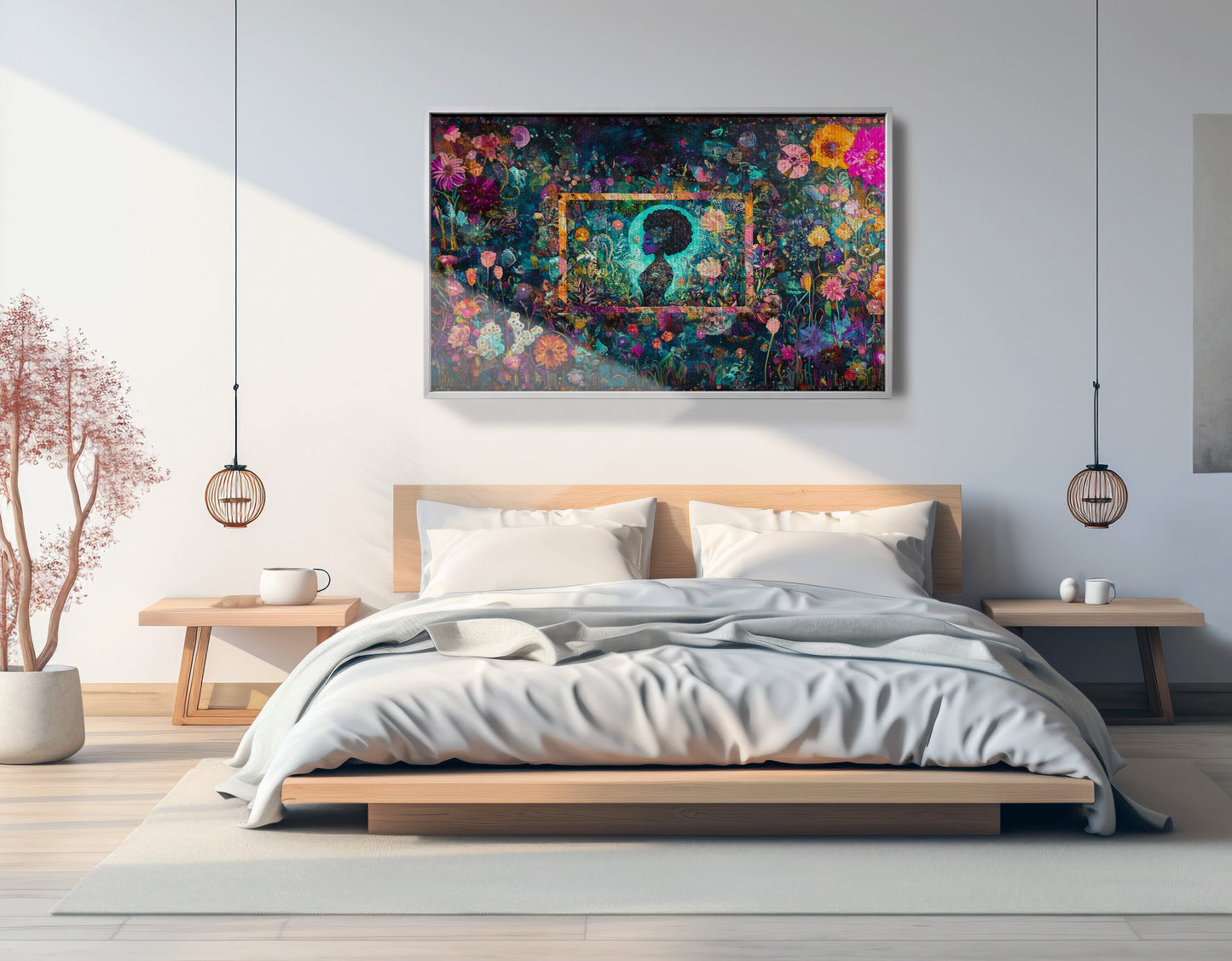 Black Woman Floral Garden African American wall art view 57