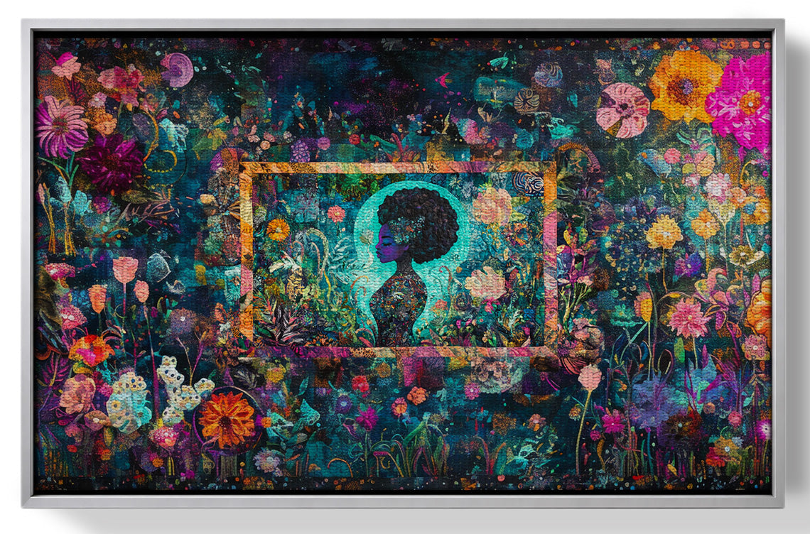 Black Woman Floral Garden African American wall art view 55