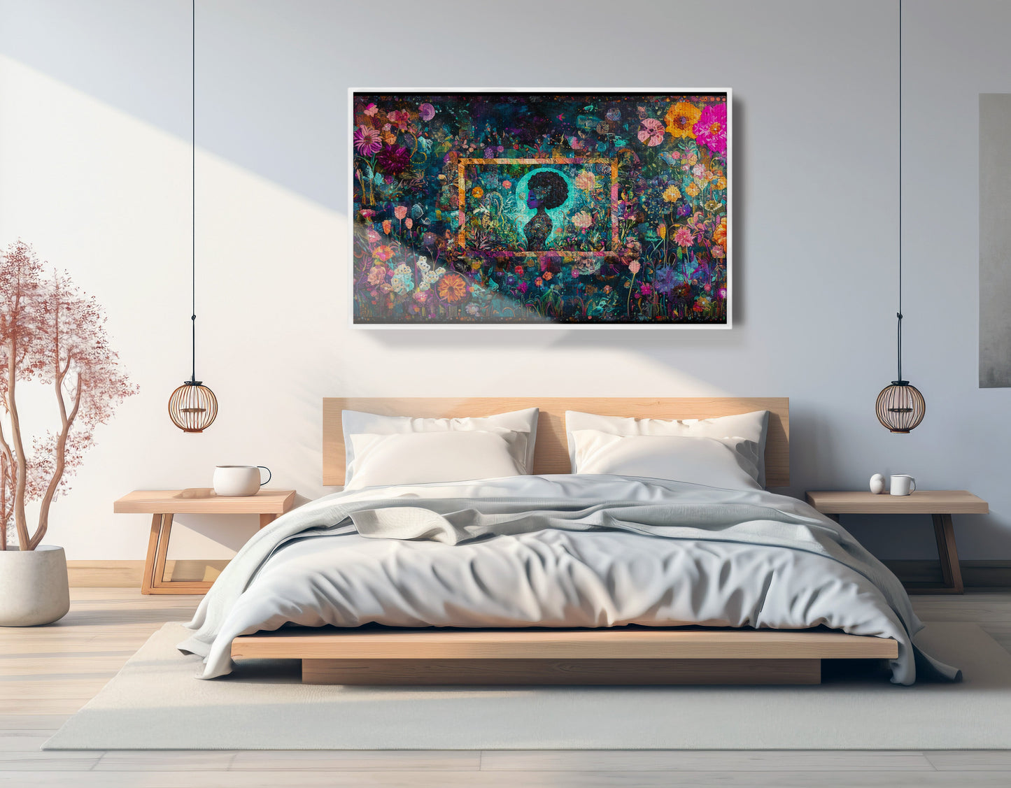 Black Woman Floral Garden African American wall art view 63