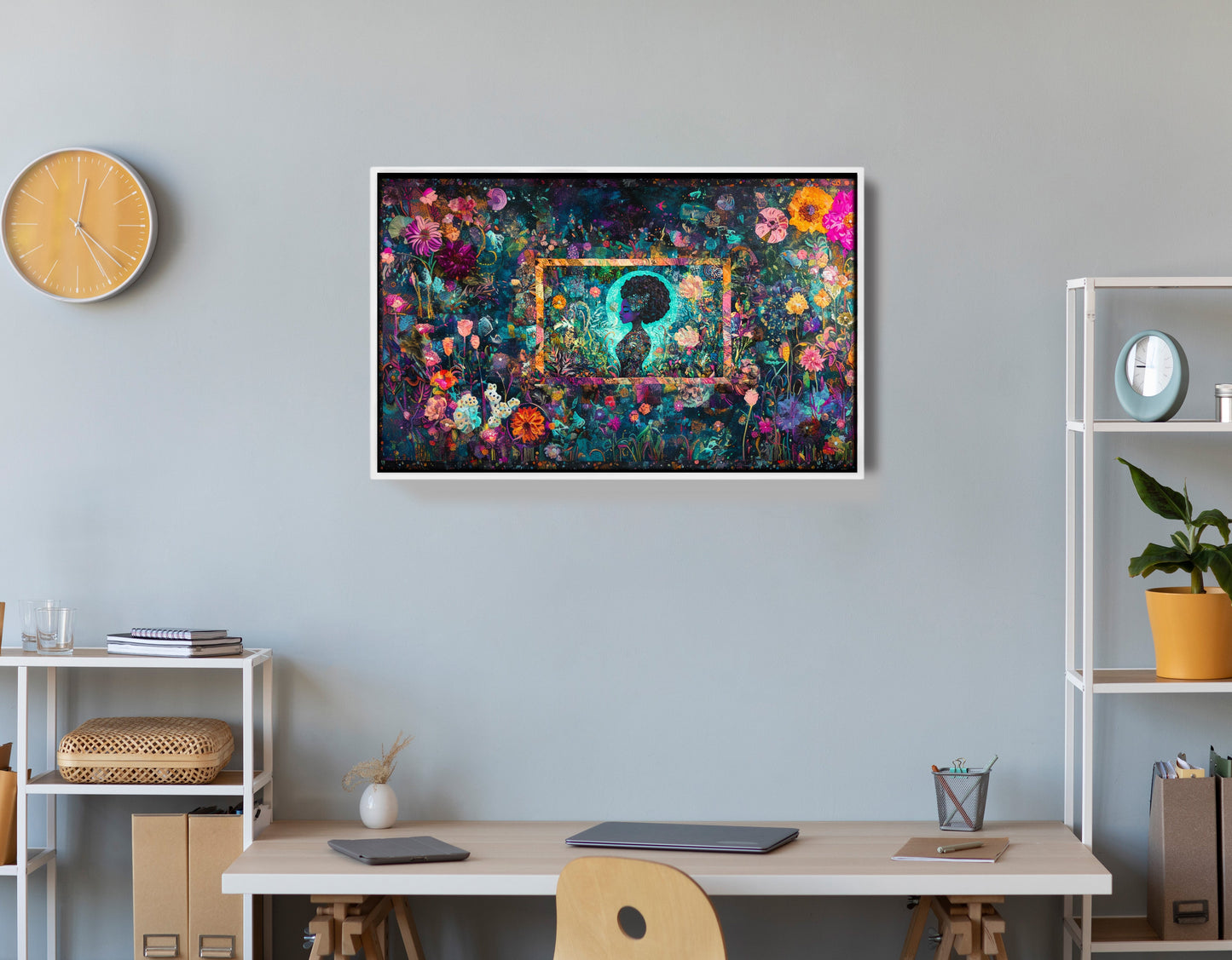 Black Woman Floral Garden African American wall art view 66