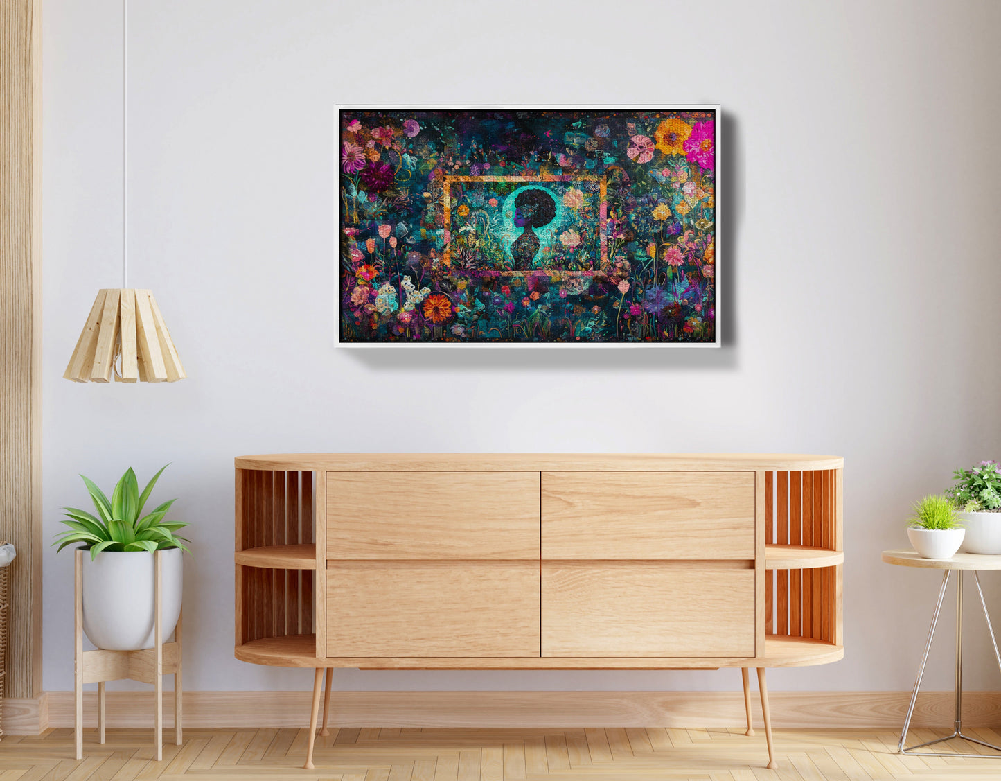 Black Woman Floral Garden African American wall art view 62