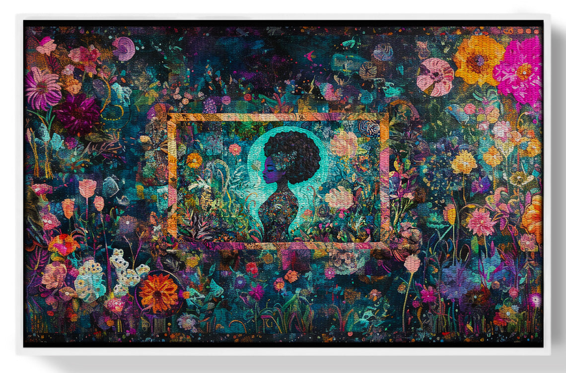 Black Woman Floral Garden African American wall art view 61