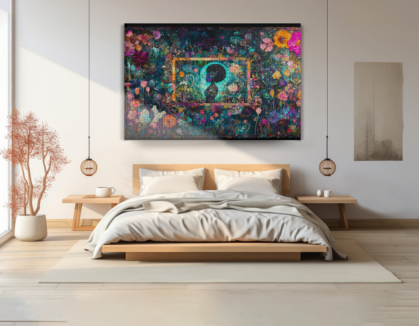 Black Woman Floral Garden African American wall art view 15